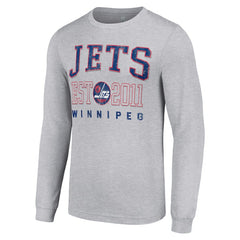 Winnipeg Jets Starter Retro Graphic Long Sleeve Crew T-Shirt - Heather Gray | NHL sale