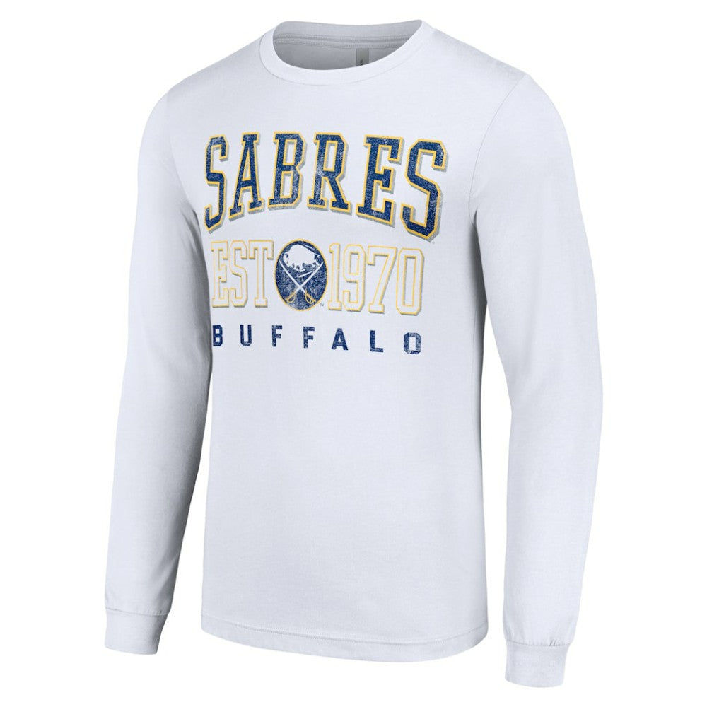 Buffalo Sabres Starter Retro Graphic Long Sleeve Crew T-Shirt - White | NHL Clearance