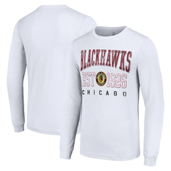 Chicago Blackhawks Starter Retro Graphic Long Sleeve Crew T-Shirt - White | NHL discount