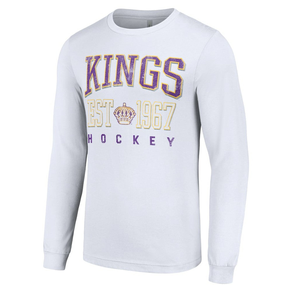 Los Angeles Kings Starter Retro Graphic Long Sleeve Crew T-Shirt - White | NHL near me