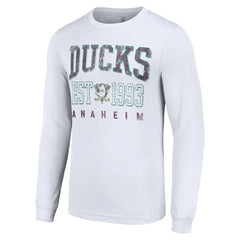 Anaheim Ducks Starter Retro Graphic Long Sleeve Crew T-Shirt - White | NHL Lifestyle