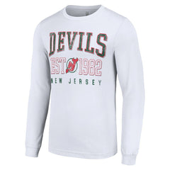 New Jersey Devils Starter Retro Graphic Long Sleeve Crew T-Shirt - White | NHL on sale