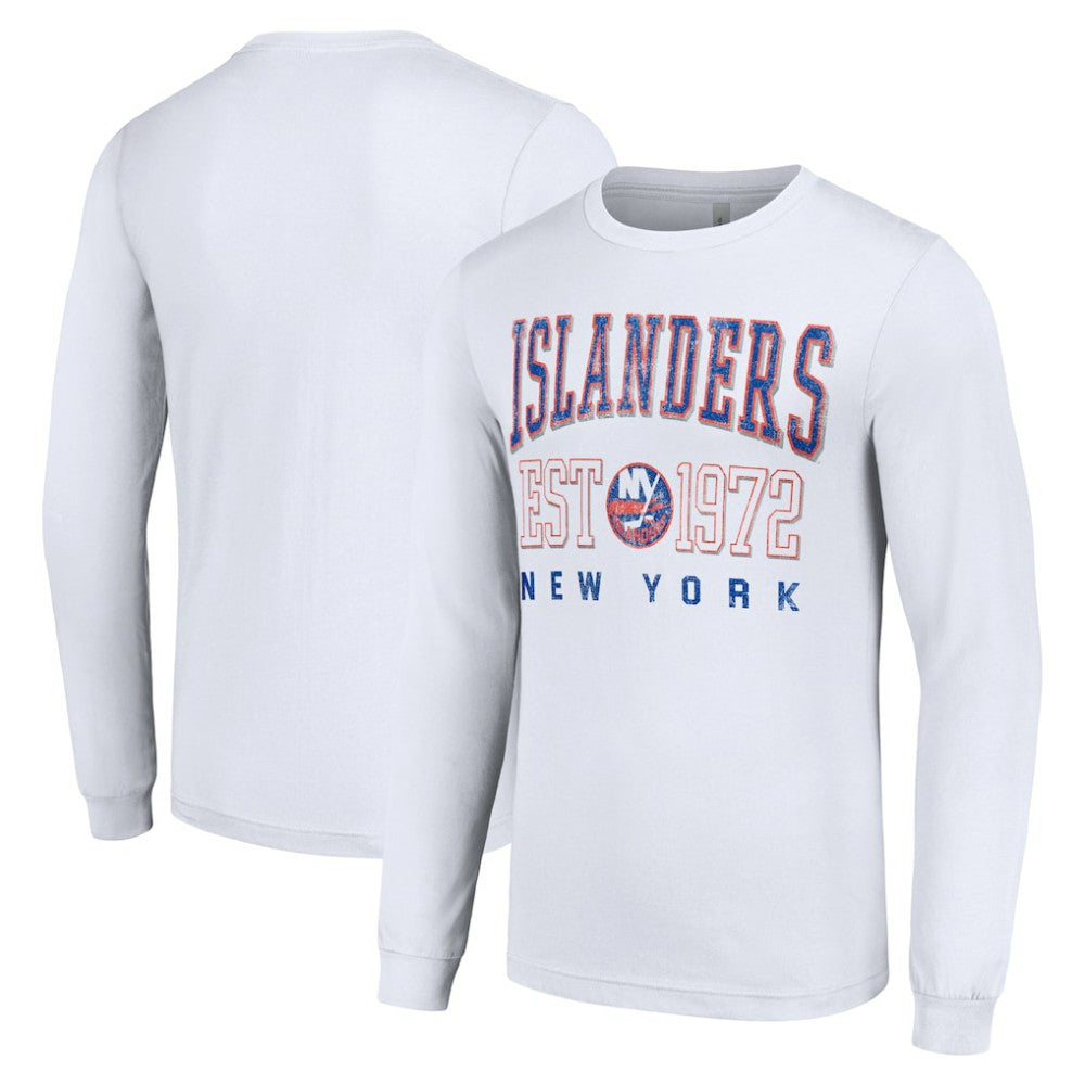 New York Islanders Starter Retro Graphic Long Sleeve Crew T-Shirt - White | NHL discount