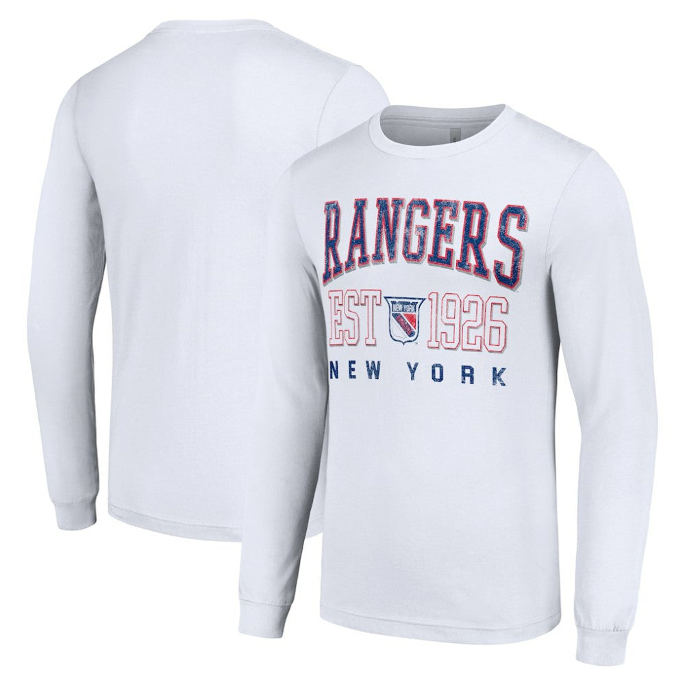 New York Rangers Starter Retro Graphic Long Sleeve Crew T-Shirt - White | NHL on sale