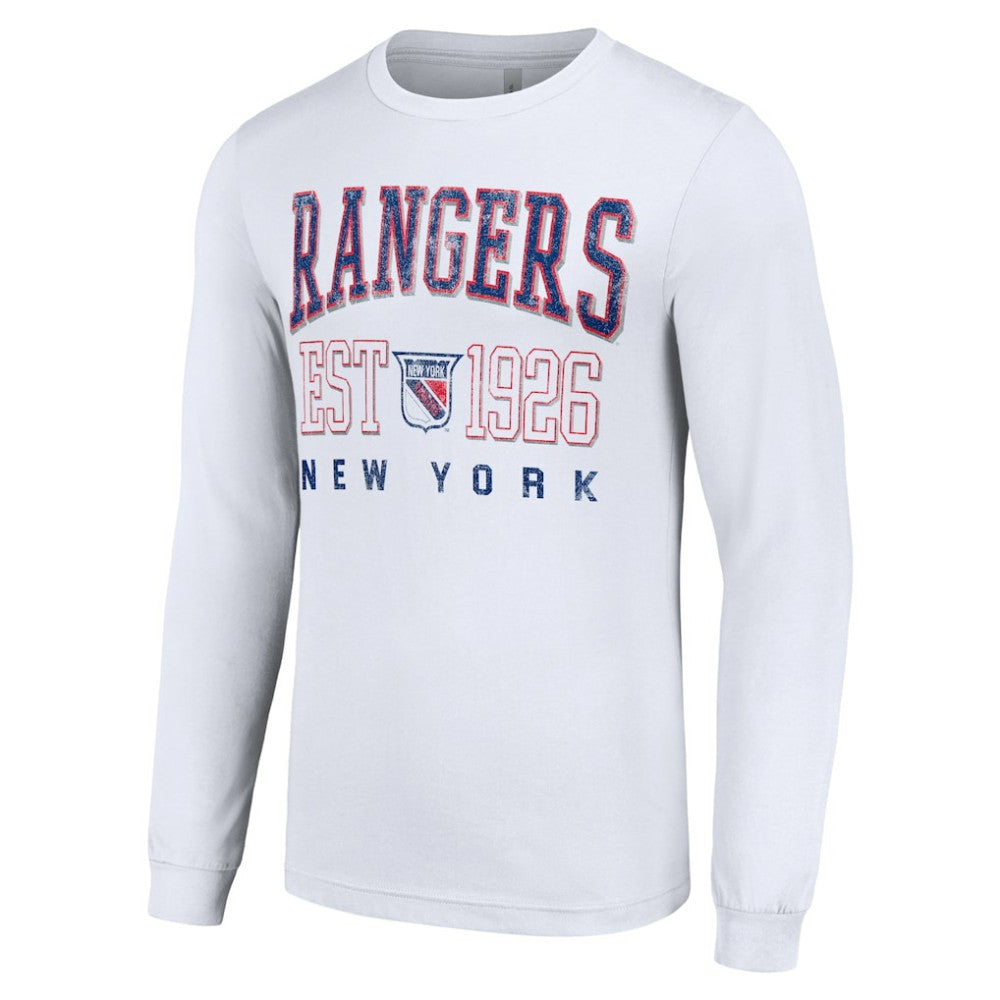 New York Rangers Starter Retro Graphic Long Sleeve Crew T-Shirt - White | NHL on sale