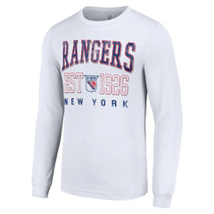 New York Rangers Starter Retro Graphic Long Sleeve Crew T-Shirt - White | NHL on sale
