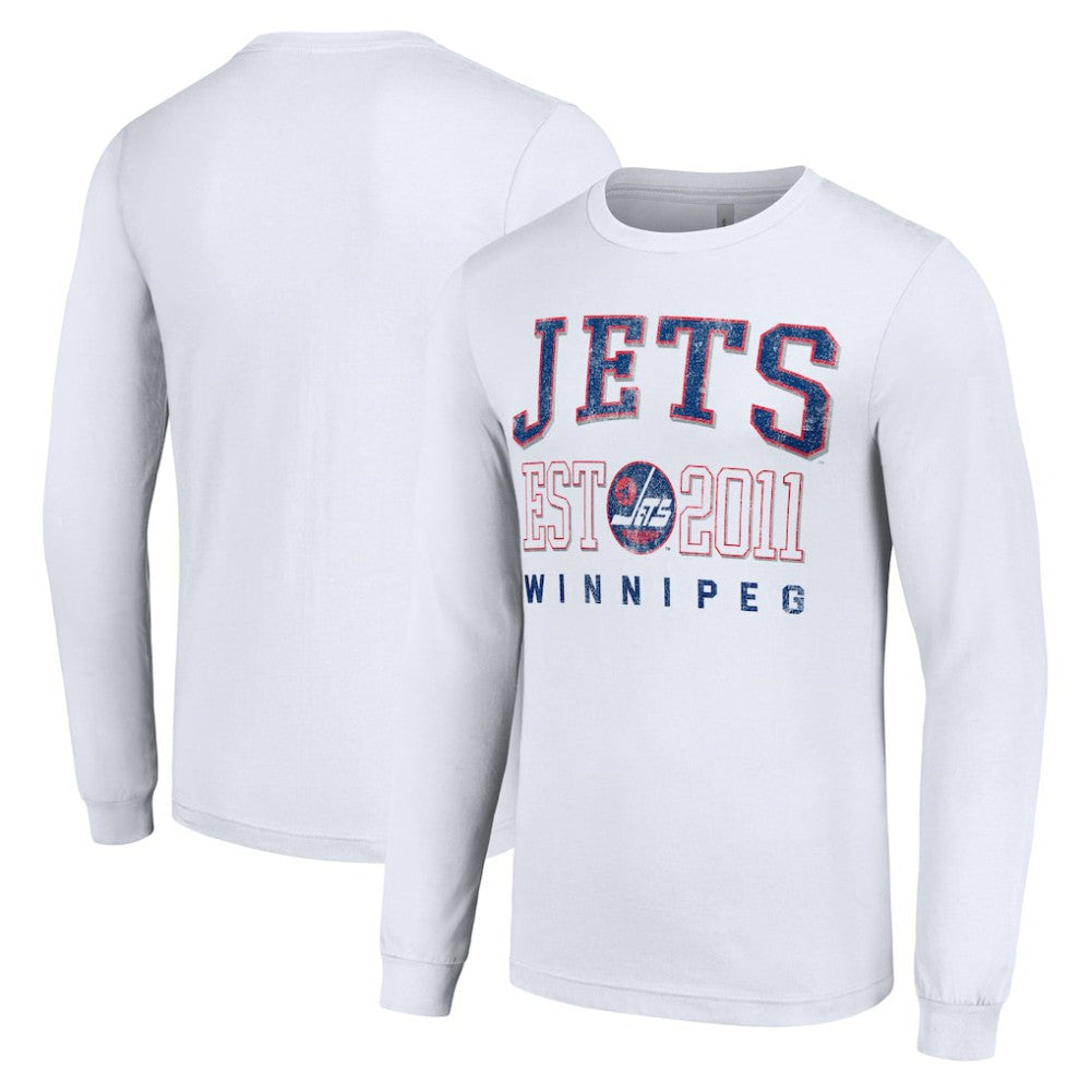 Winnipeg Jets Starter Retro Graphic Long Sleeve Crew T-Shirt - White | NHL discount