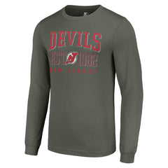 New Jersey Devils Starter Retro Graphic Long Sleeve Crew T-Shirt - Green | NHL sale