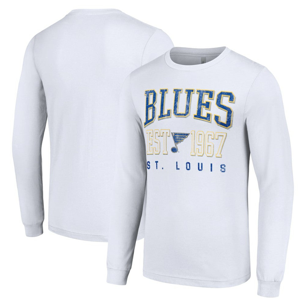St. Louis Blues Starter Retro Graphic Long Sleeve Crew T-Shirt - White | NHL on sale
