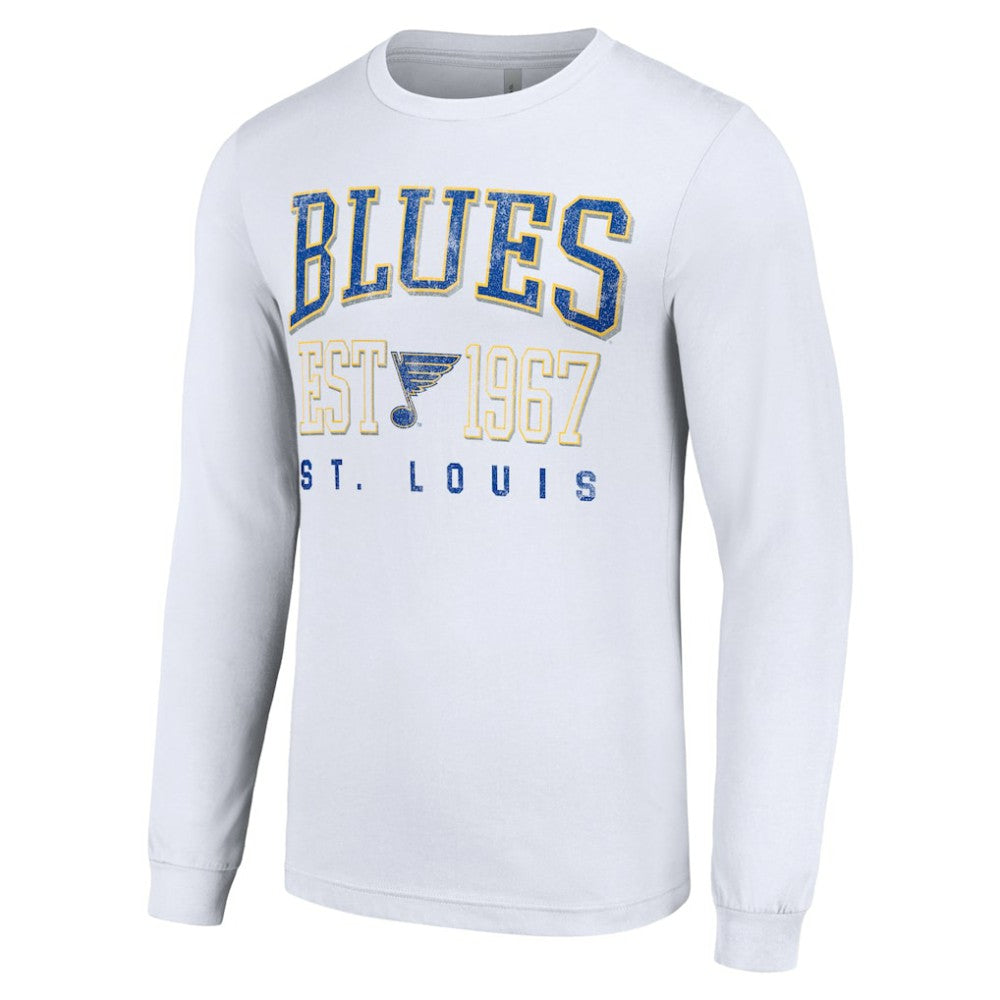St. Louis Blues Starter Retro Graphic Long Sleeve Crew T-Shirt - White | NHL on sale