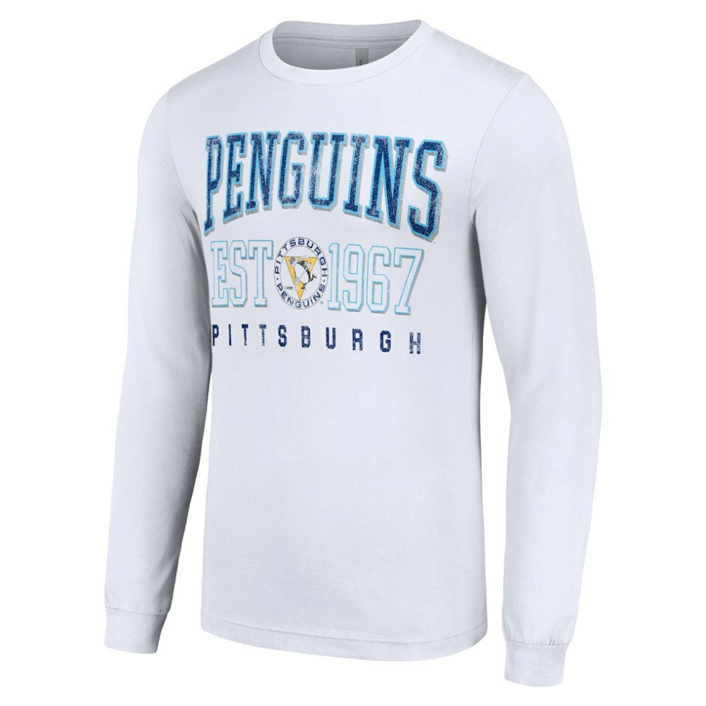 Pittsburgh Penguins Starter Retro Graphic Long Sleeve Crew T-Shirt - White | NHL online