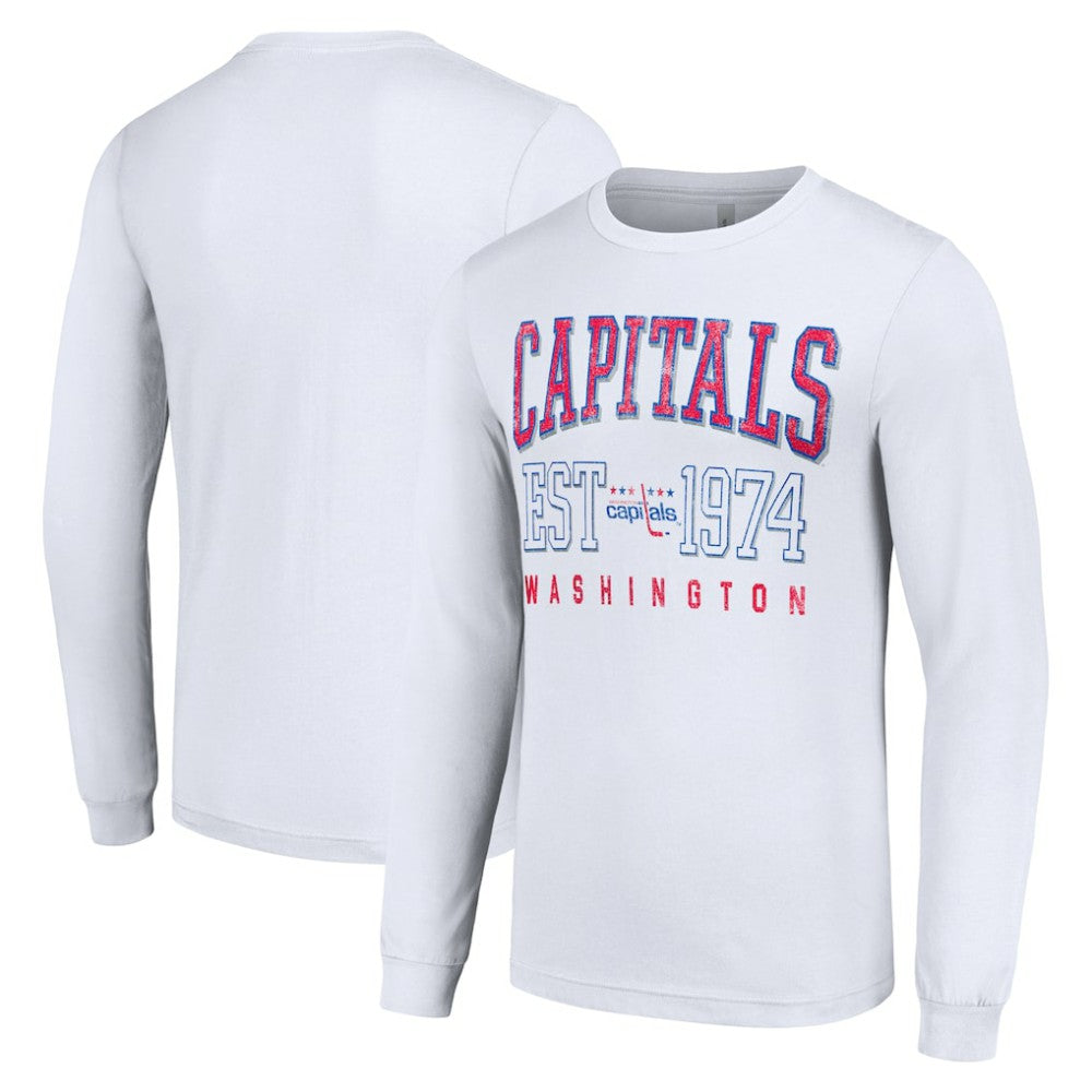 Washington Capitals Starter Retro Graphic Long Sleeve Crew T-Shirt - White | NHL Clearance