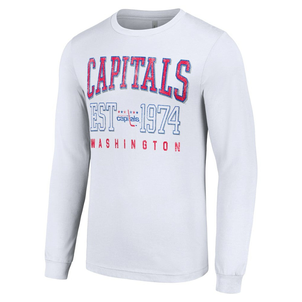 Washington Capitals Starter Retro Graphic Long Sleeve Crew T-Shirt - White | NHL Clearance