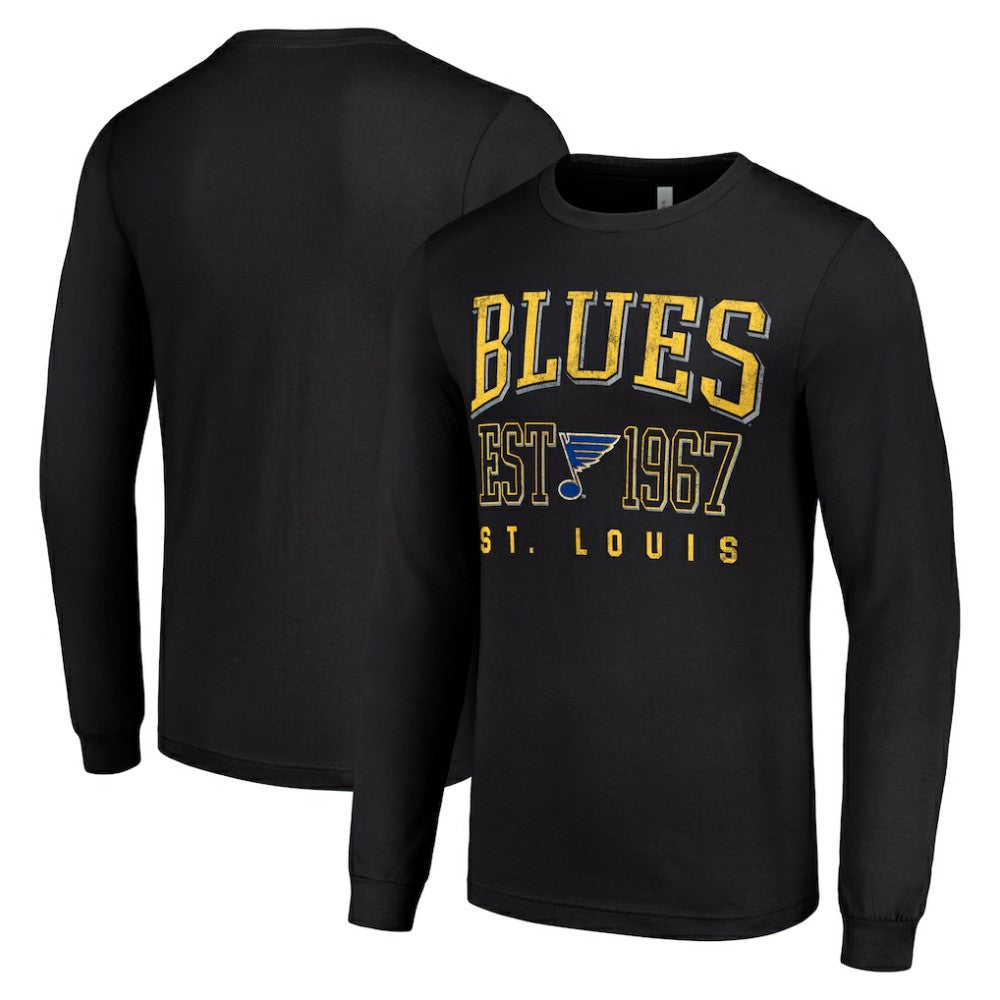 St. Louis Blues Starter Retro Graphic Long Sleeve Crew T-Shirt - Black | NHL online
