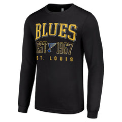 St. Louis Blues Starter Retro Graphic Long Sleeve Crew T-Shirt - Black | NHL online