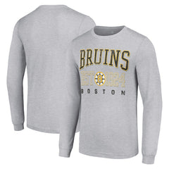 Boston Bruins Starter Retro Graphic Long Sleeve Crew T-Shirt - Heather Gray | NHL sale
