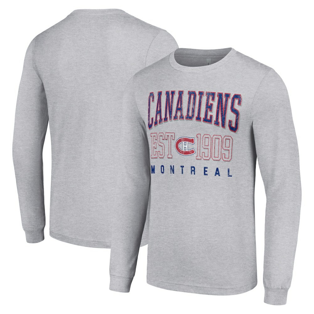 Montreal Canadiens Starter Retro Graphic Long Sleeve Crew T-Shirt - Heather Gray | NHL discount