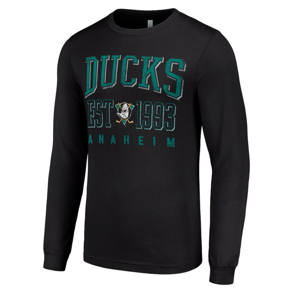 Anaheim Ducks Starter Retro Graphic Long Sleeve Crew T-Shirt - Black | NHL on sale