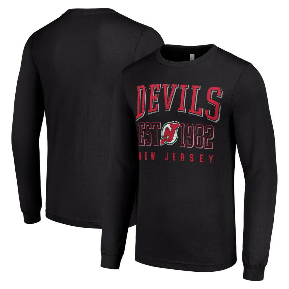 New Jersey Devils Starter Retro Graphic Long Sleeve Crew T-Shirt - Black | NHL on sale
