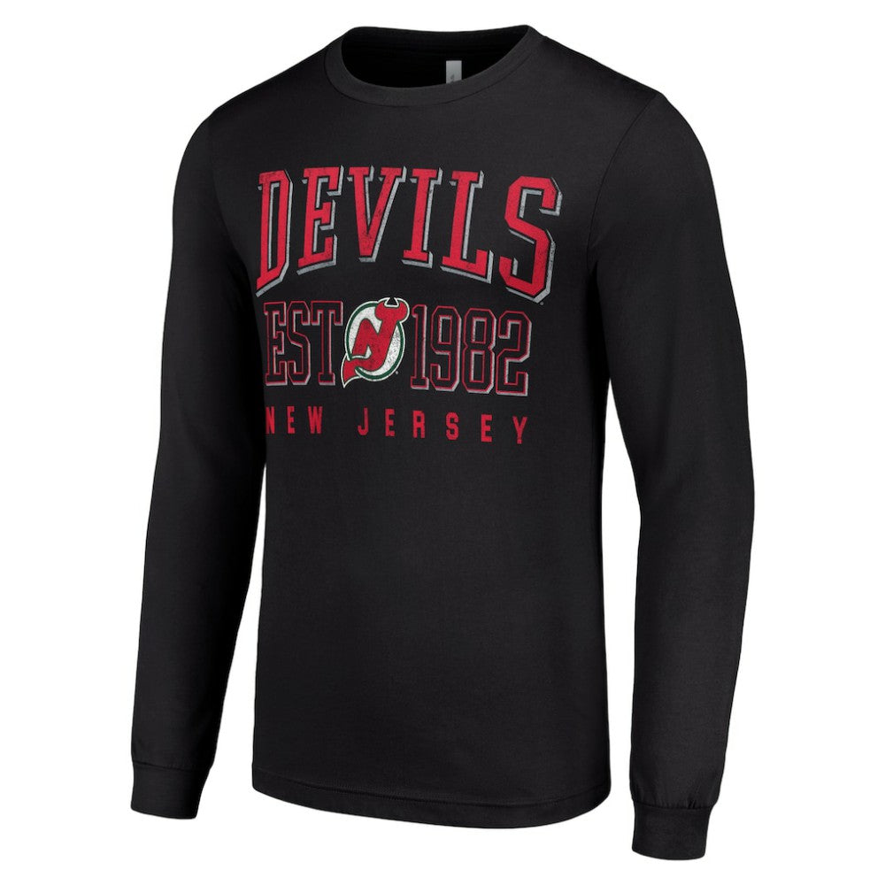 New Jersey Devils Starter Retro Graphic Long Sleeve Crew T-Shirt - Black | NHL on sale
