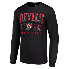 New Jersey Devils Starter Retro Graphic Long Sleeve Crew T-Shirt - Black | NHL on sale