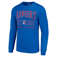 New York Rangers Starter Retro Graphic Long Sleeve Crew T-Shirt - Royal | NHL on sale