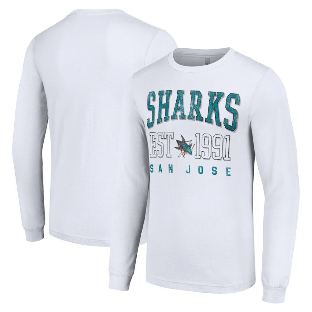 San Jose Sharks Starter Logo Graphic Long Sleeve T-Shirt - White | NHL on sale