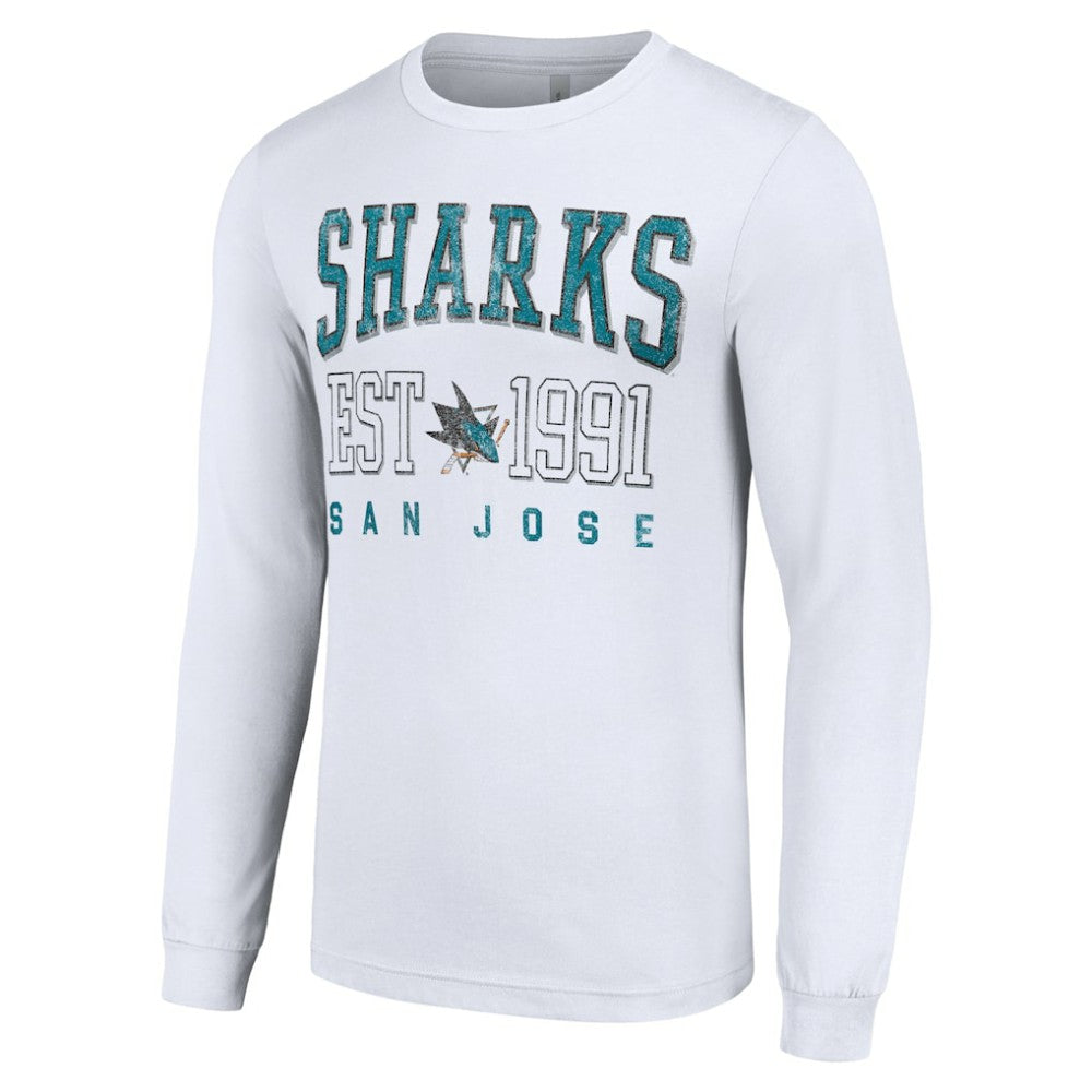 San Jose Sharks Starter Logo Graphic Long Sleeve T-Shirt - White | NHL on sale