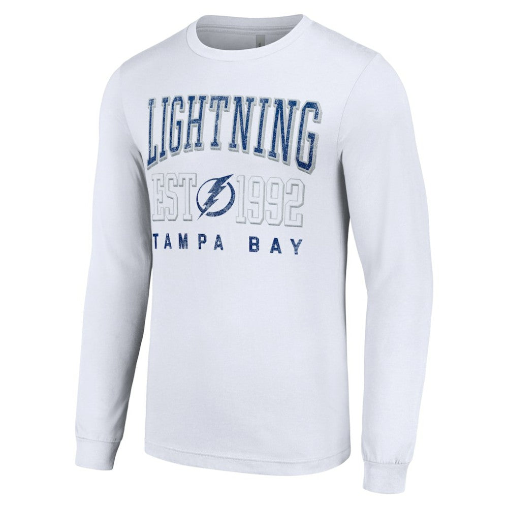 Tampa Bay Lightning Starter Logo Graphic Long Sleeve T-Shirt - White | NHL Lifestyle