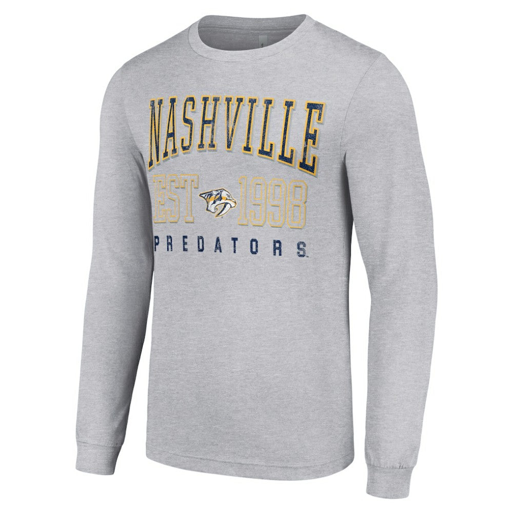 Nashville Predators Starter Logo Graphic Long Sleeve T-Shirt - Heather Gray | NHL Lifestyle
