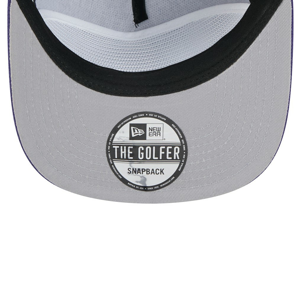 New Era Phoenix Suns Oversized Puff Print Logo Golfer Snapback Hat Purple