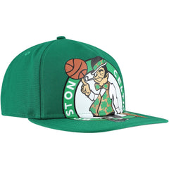 New Era Boston Celtics Oversized Puff Print Logo Golfer Snapback Hat Kelly Green