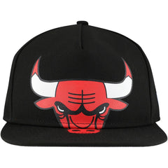 New Era Chicago Bulls Oversized Puff Print Logo Golfer Snapback Hat Black