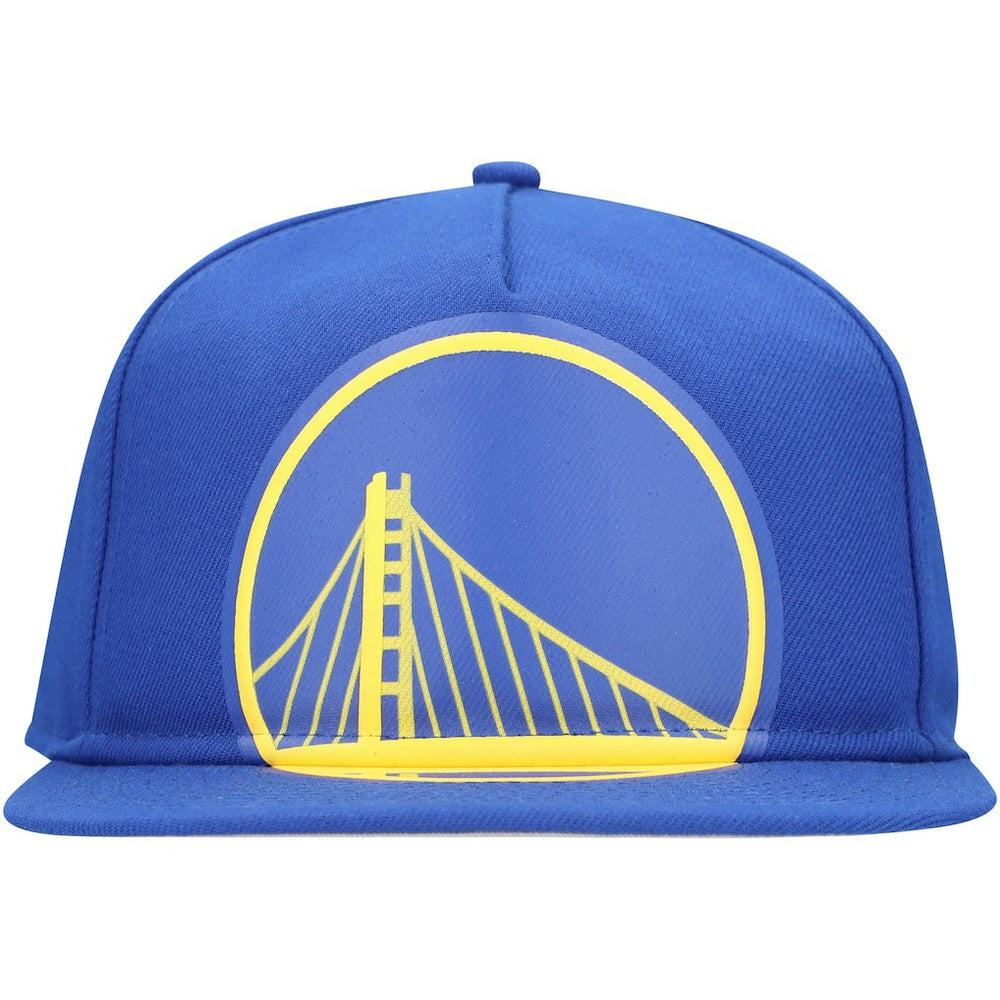 New Era Golden State Warriors Oversized Puff Print Logo Golfer Snapback Hat Royal