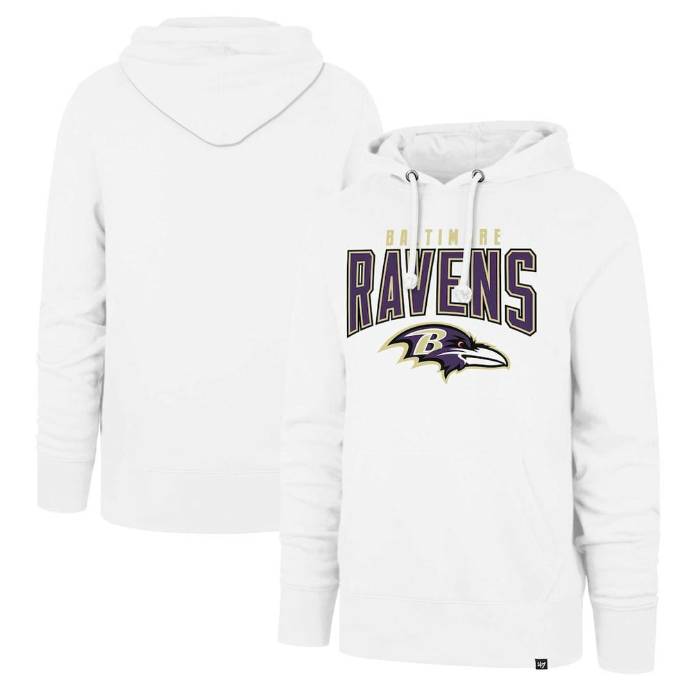 Baltimore Ravens '47 Elements Arch Headline Pullover Hoodie - White - 47 brand