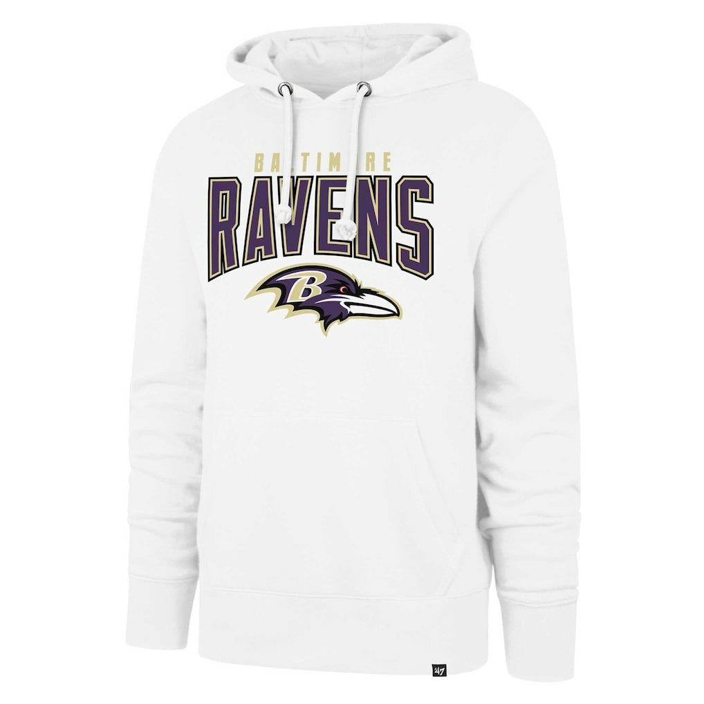 Baltimore Ravens '47 Elements Arch Headline Pullover Hoodie - White - 47 brand