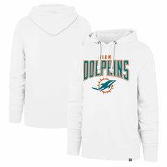 Miami Dolphins '47 Elements Arch Headline Pullover Hoodie - White - 47 brand