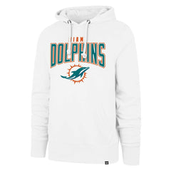 Miami Dolphins '47 Elements Arch Headline Pullover Hoodie - White - 47 brand