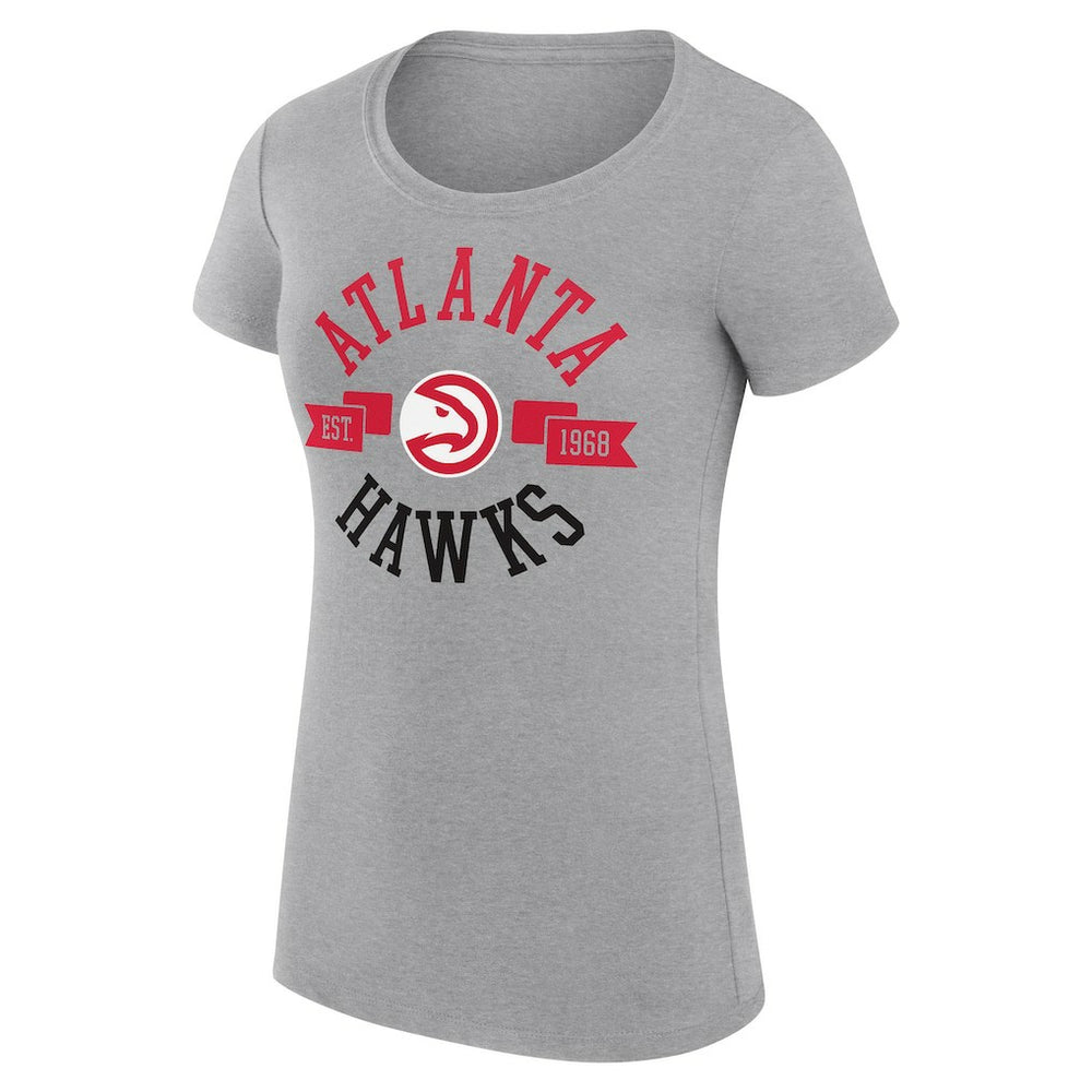 Atlanta Hawks G-III 4Her by Carl Banks Women's Super-Slim Fit Lightweight Large City Logo T-Shirt Heather Gray