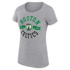 Boston Celtics G-III 4Her by Carl Banks Women's Super-Slim Fit Lightweight Large City Logo T-Shirt Heather Gray