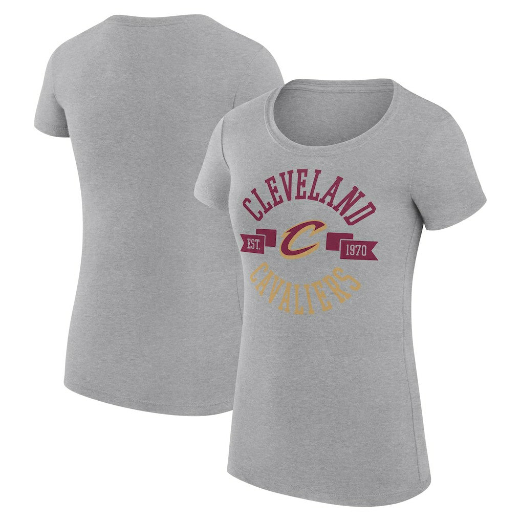 Cleveland Cavaliers G-III 4Her by Carl Banks Women's Super-Slim Fit Lightweight Large City Logo T-Shirt Heather Gray