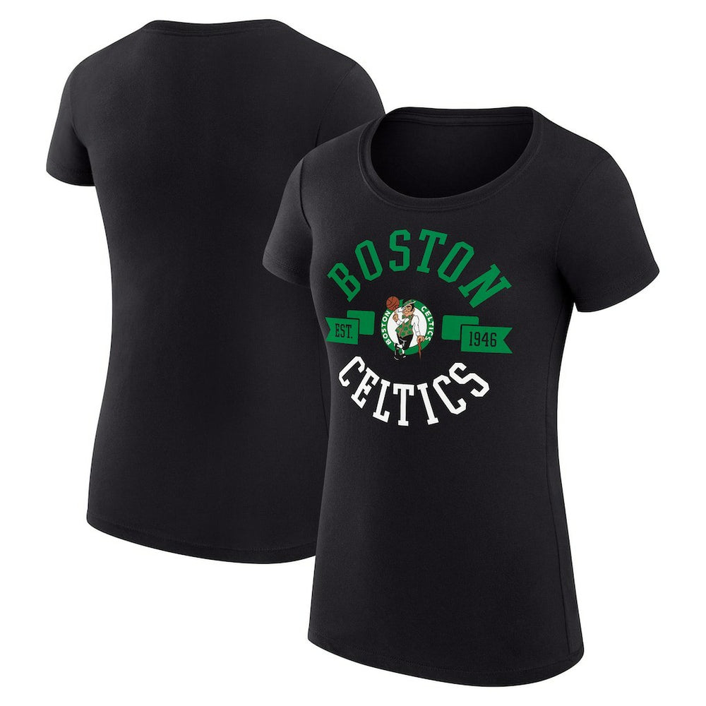 Boston Celtics G-III 4Her by Carl Banks Women's Super-Slim Fit Lightweight Large City Logo T-Shirt Black