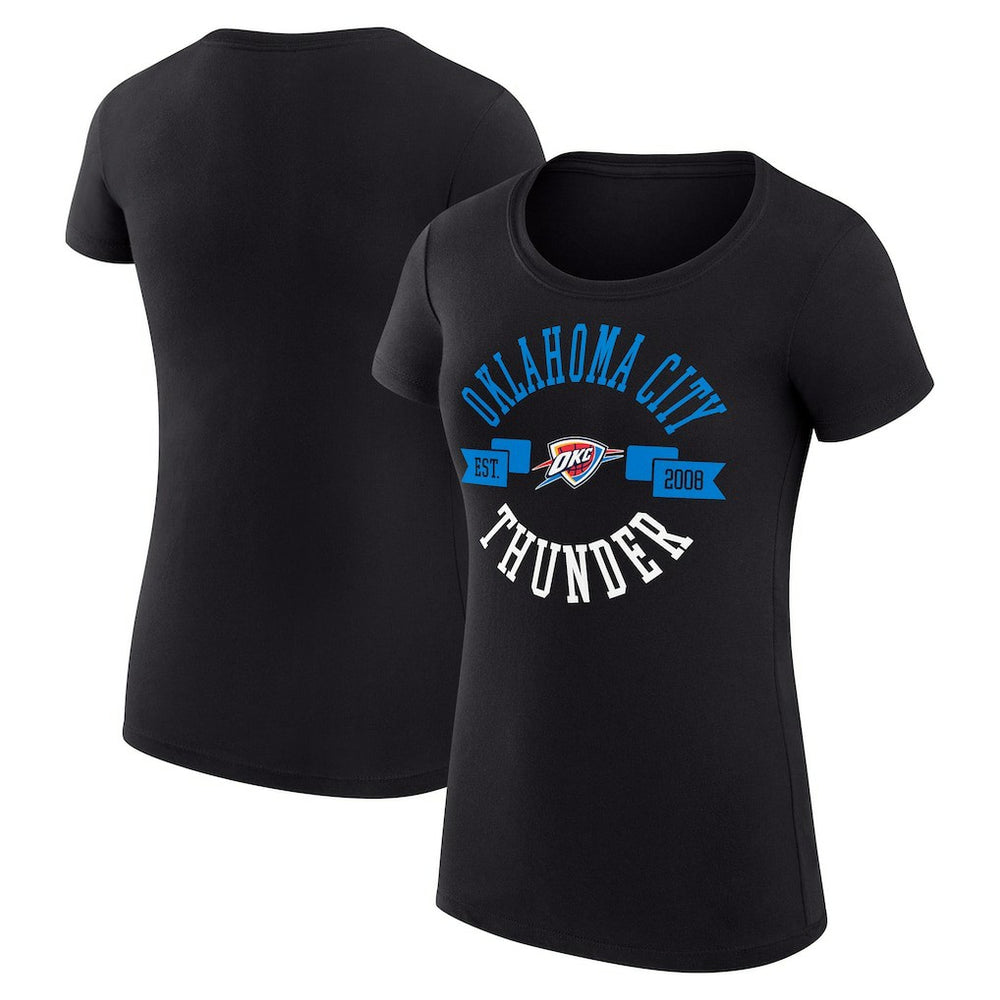 Oklahoma City Thunder G-III 4Her by Carl Banks Women's Super-Slim Fit Lightweight Large City Logo T-Shirt Black