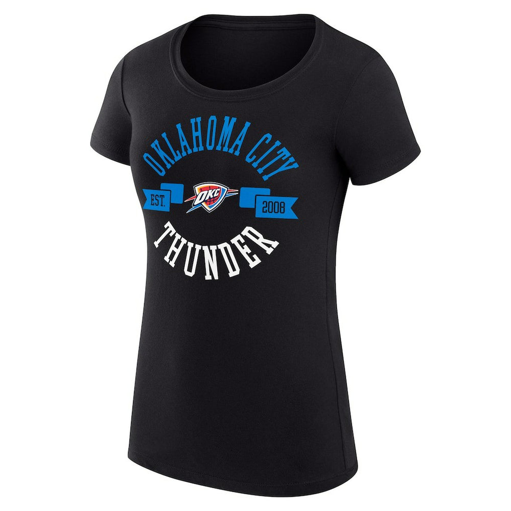 Oklahoma City Thunder G-III 4Her by Carl Banks Women's Super-Slim Fit Lightweight Large City Logo T-Shirt Black