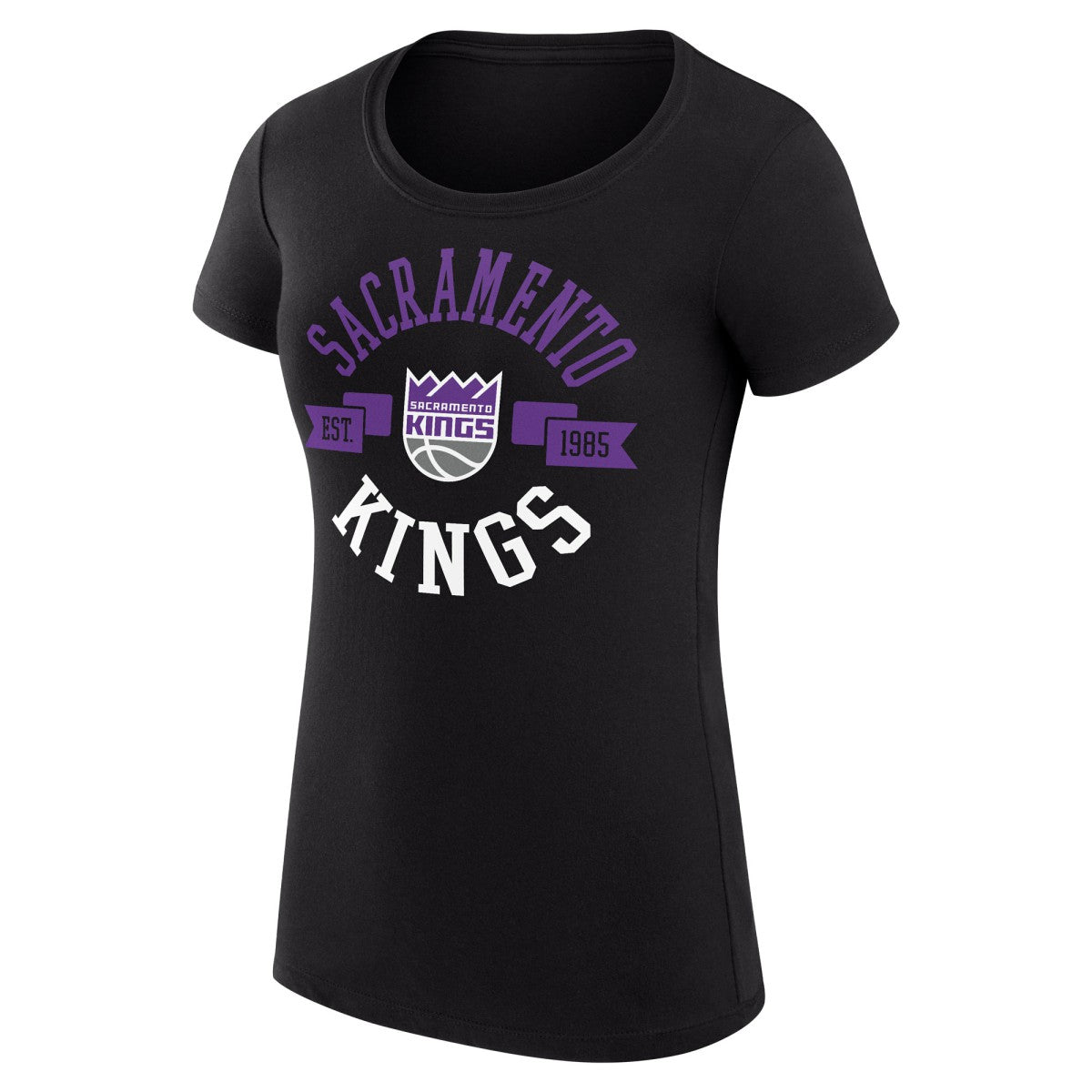 Sacramento Kings G-III 4Her by Carl Banks Women's Super-Slim Fit Lightweight Large City Logo T-Shirt Black