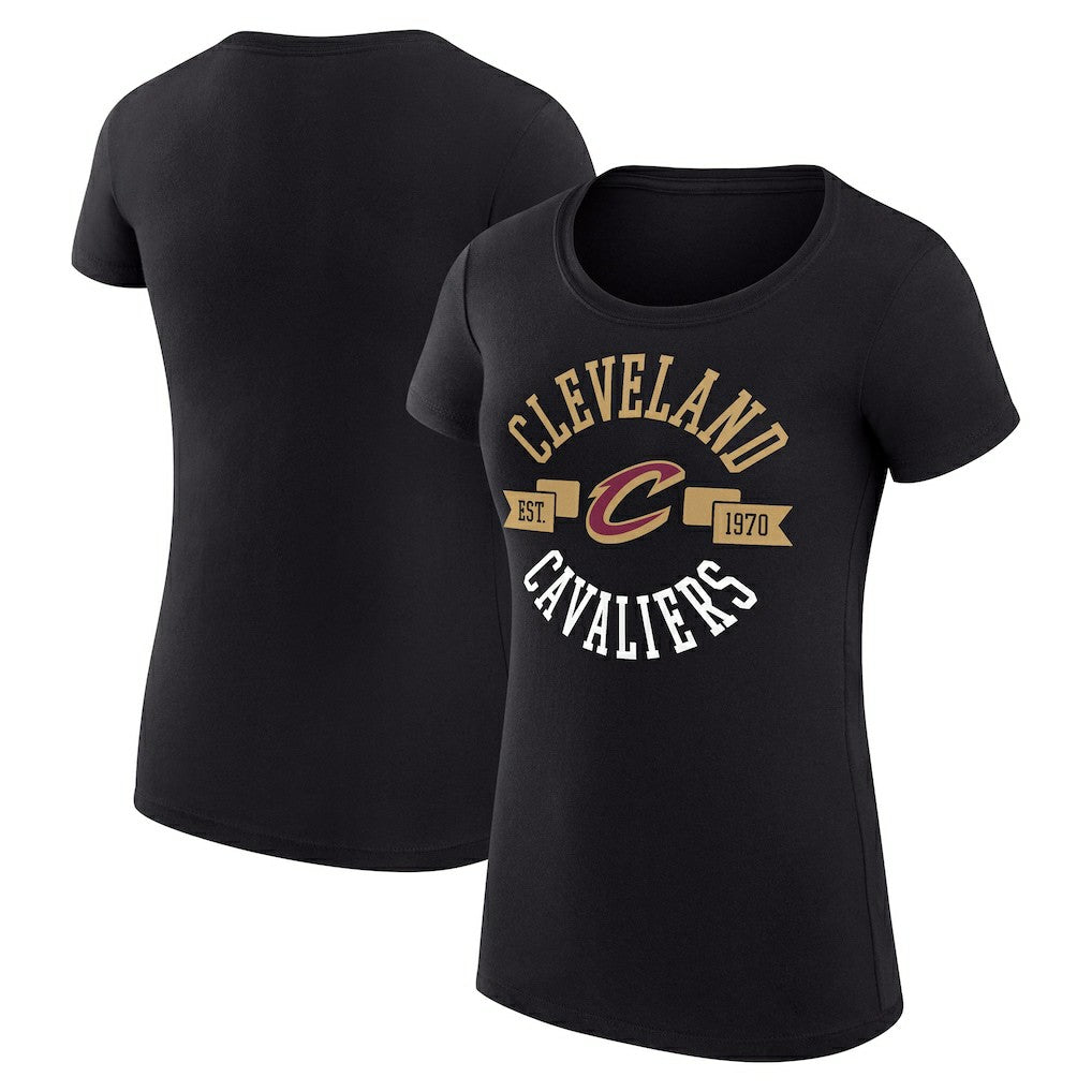 Cleveland Cavaliers G-III 4Her by Carl Banks Women's Super-Slim Fit Lightweight Large City Logo T-Shirt Black