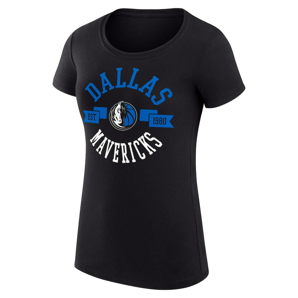 Dallas Mavericks G-III 4Her by Carl Banks Women's Super-Slim Fit Lightweight Large City Logo T-Shirt Black