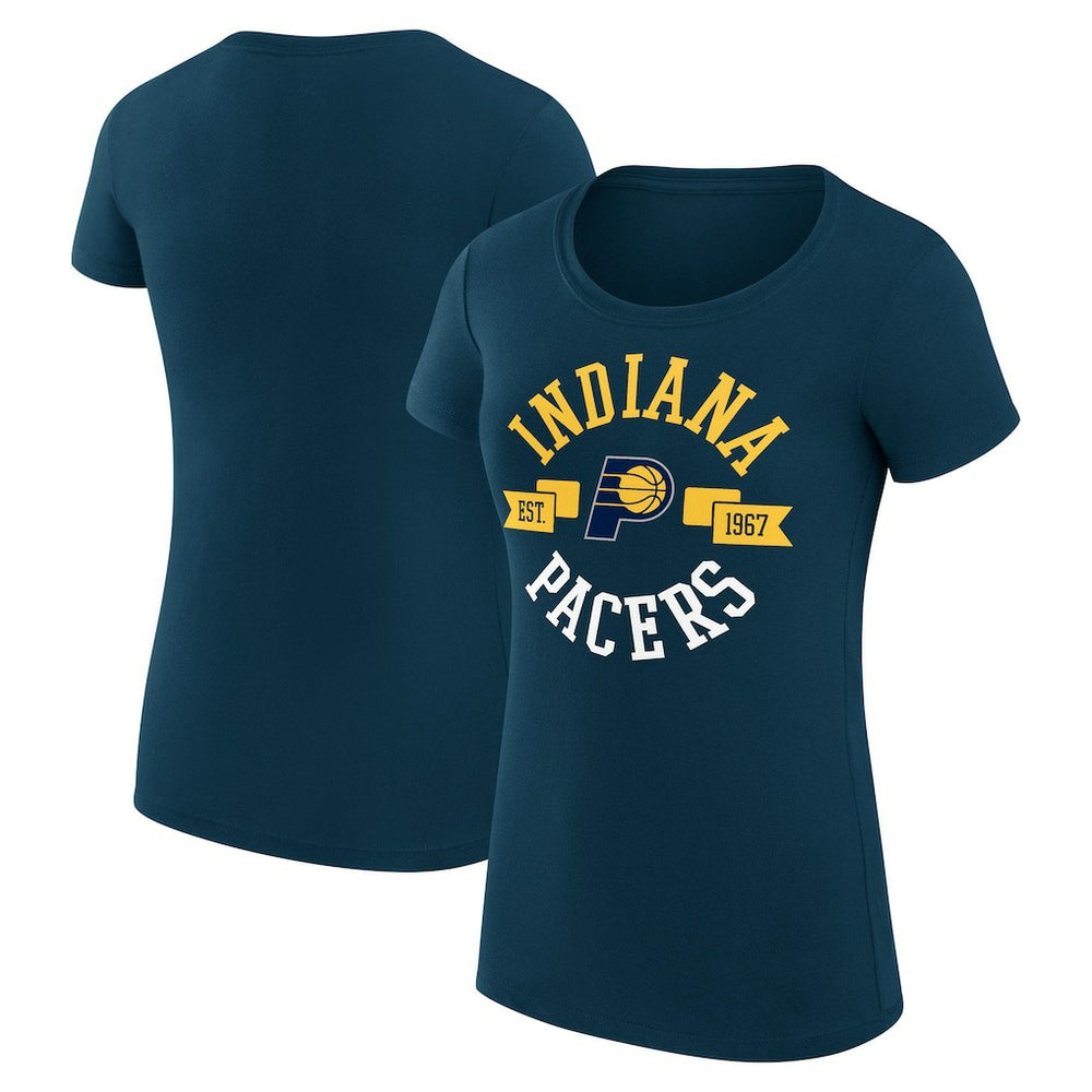 Indiana Pacers G-III 4Her by Carl Banks Women's Super-Slim Fit Lightweight Large City Logo T-Shirt Navy