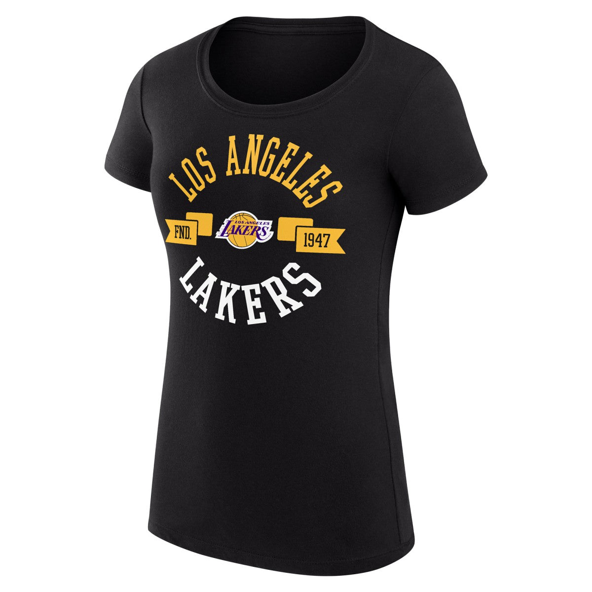 Los Angeles Lakers G-III 4Her by Carl Banks Women's Super-Slim Fit Lightweight Large City Logo T-Shirt Black