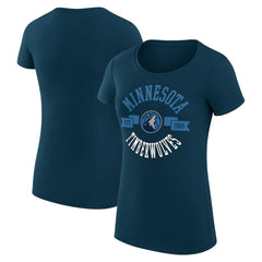 Minnesota Timberwolves G-III 4Her by Carl Banks Women's Super-Slim Fit Lightweight Large City Logo T-Shirt Navy